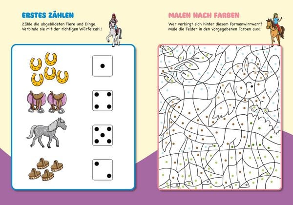 Produktbild: Malen und R&auml;tseln f&uuml;r Kindergartenkinder. Pferde