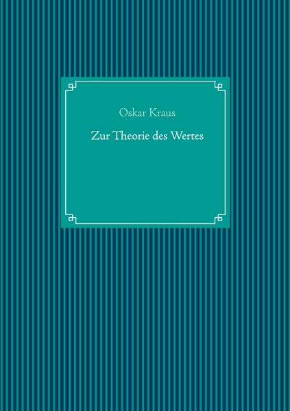 Produktbild: Zur Theorie des Wertes