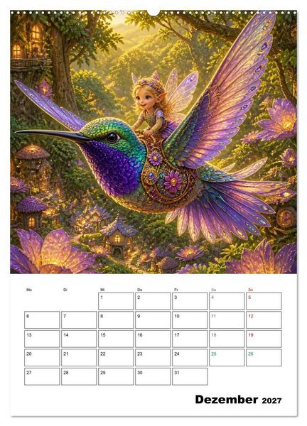 Produktbild: Kolibri-Welten (hochwertiger Premium Wandkalender 2027 DIN A2 hoch), Kunstdruck in Hochglanz