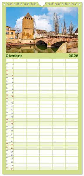 Produktbild: Familienplaner 2026 - Stra&szlig;burg - Els&auml;ssische Metropole mit 5 Spalten (Wandkalender, 21 x 45 cm) CALVENDO
