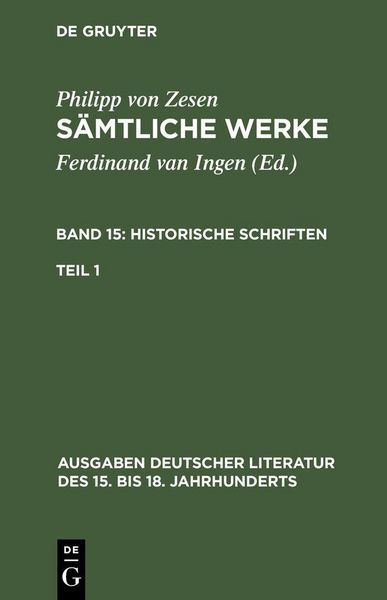 Produktbild: Historische Schriften. Erster Teil