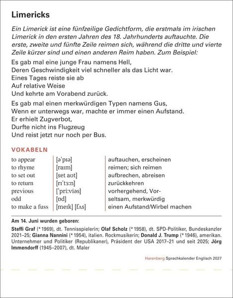 Produktbild: Englisch Sprachkalender 2027 - Englisch lernen leicht gemacht - Tagesabrei&szlig;kalender