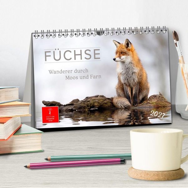 Produktbild: F&uuml;chse - Wanderer durch Moos und Farn (Tischkalender 2027 DIN A5 quer), CALVENDO Monatskalender