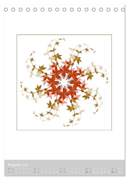 Produktbild: Pflanzen - Mandalas aus Bl&uuml;ten und Bl&auml;ttern (Tischkalender 2026 DIN A5 hoch), CALVENDO Monatskalender