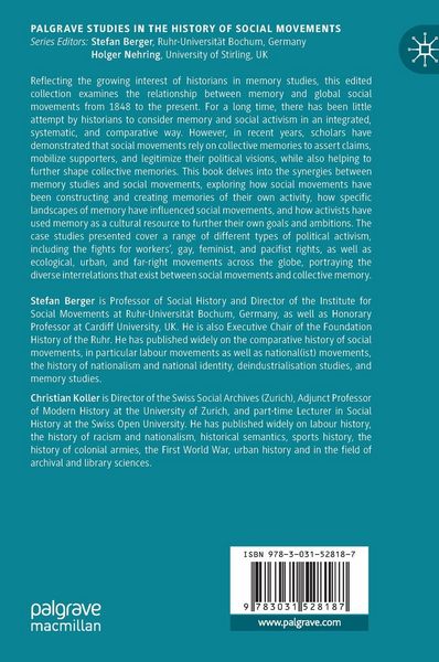 Produktbild: Memory and Social Movements in Modern and Contemporary History