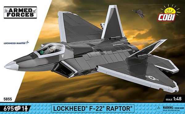 Produktbild: COBI Armed Forces 5855 - Lockheed F-22 Raptor, Lockheed Martin, Kampfflugzeug, Bausatz