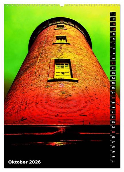 Produktbild: Leuchtt&uuml;rme Kalender der besonderen Art (Wandkalender 2026 DIN A2 hoch), CALVENDO Monatskalender