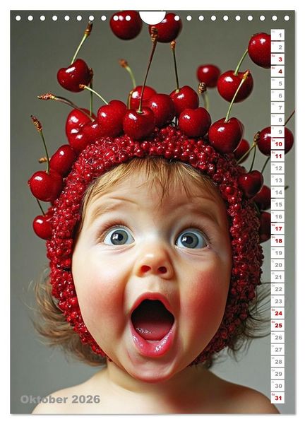 Produktbild: Babys in Bestform - Lustige Fr&uuml;chtchen (Wandkalender 2026 DIN A4 hoch), CALVENDO Monatskalender
