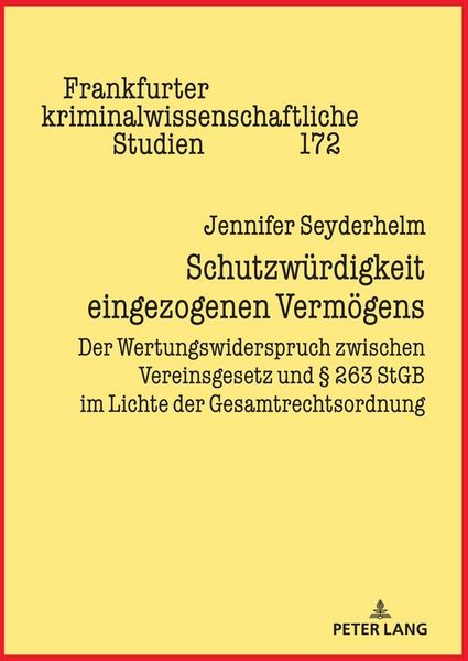 Produktbild: Schutzw&uuml;rdigkeit eingezogenen Verm&ouml;gens