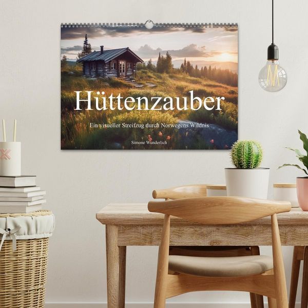 Produktbild: H&uuml;ttenzauber - Ein visueller Streifzug durch Norwegens Wildnis (Wandkalender 2026 DIN A3 quer), CALVENDO Monatskalender