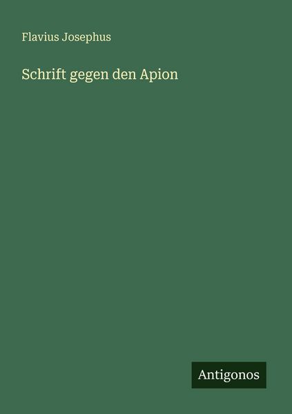 Produktbild: Schrift gegen den Apion