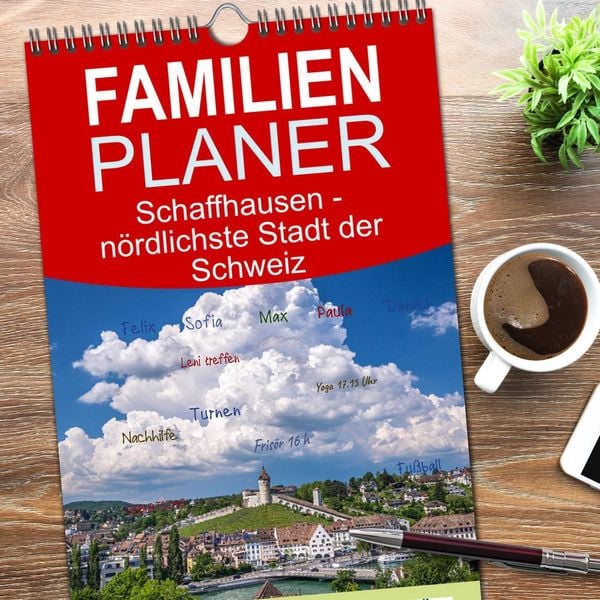 Produktbild: Familienplaner 2026 - Schaffhausen - n&ouml;rdlichste Stadt der Schweiz mit 5 Spalten (Wandkalender, 21 x 45 cm) CALVENDO