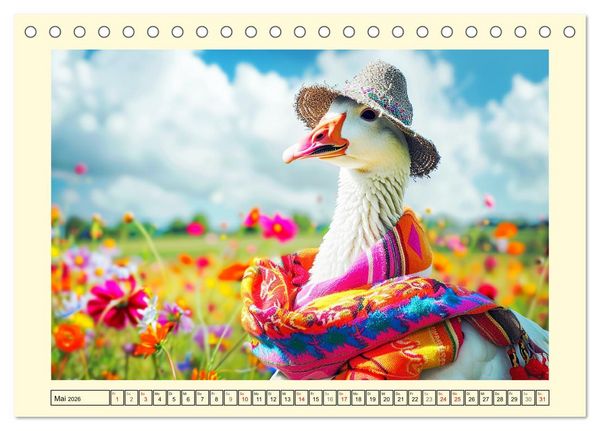 Produktbild: Elegante Modenschau auf dem Land. Bauernhoftiere als Fashion-Ikonen (Tischkalender 2026 DIN A5 quer), CALVENDO Monatskalender