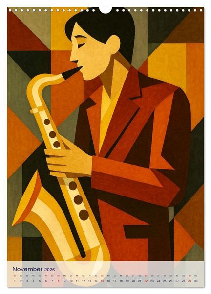 Produktbild: Saxophonisten. Eine Hommage an die Magie des Saxophons (Wandkalender 2026 DIN A3 hoch), CALVENDO Monatskalender