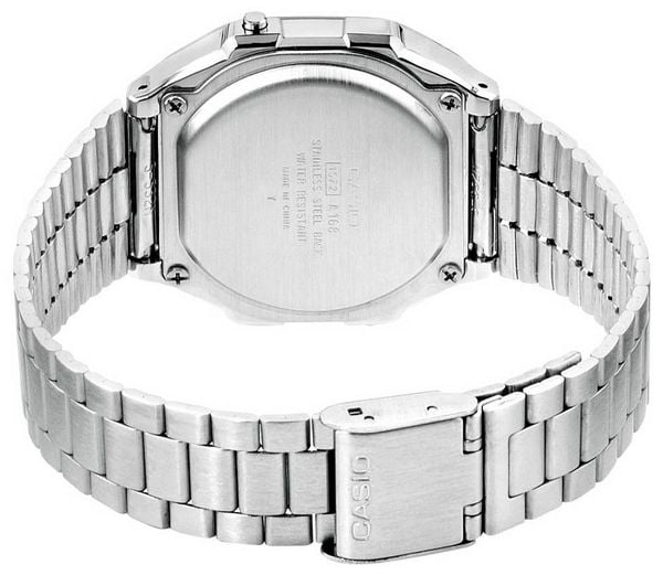 Casio Armbanduhr A168WA-1YES (B x H) 36.30 mm x 38.60 mm Silber Gehäusematerial=Kunstharz Material (Armband)=Edelstahl