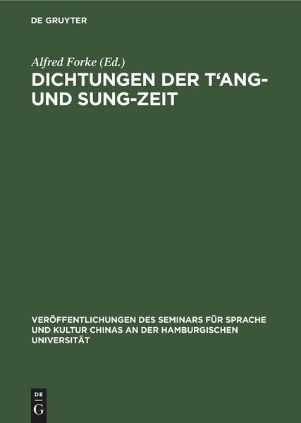 Produktbild: Dichtungen der T'ang- und Sung-Zeit