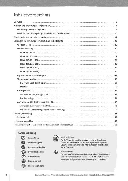 Produktbild: Nathan und seine Kinder &ndash; Mirjam Pressler &ndash; Lehrerheft &ndash; Realschule