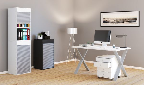 Produktbild: Holz B&uuml;roschrank Aktenschrank Rollladen Aktos XL