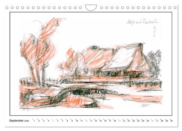 Produktbild: Rembrandt Landschaften wgVoigt (Wandkalender 2026 DIN A4 quer), CALVENDO Monatskalender