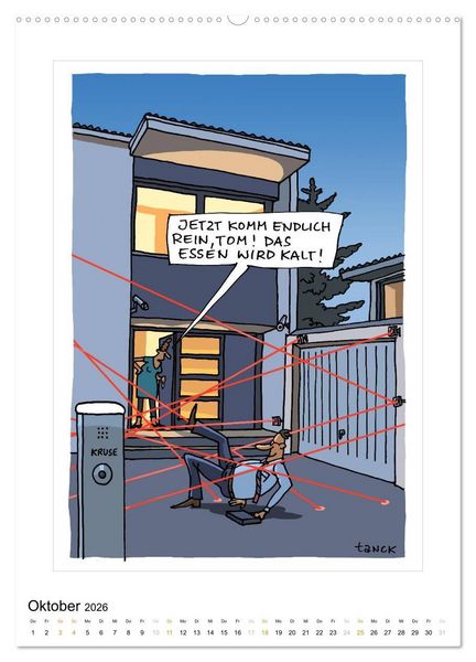 Produktbild: Betongold lacht - Cartoons (Wandkalender 2026 DIN A2 hoch), CALVENDO Monatskalender
