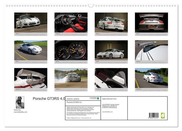 Produktbild: Porsche GT3RS 4,0 (Wandkalender 2026 DIN A2 quer), CALVENDO Monatskalender