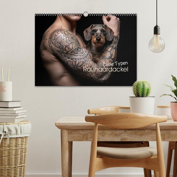Produktbild: Coole Typen - Rauhaardackel (Wandkalender 2026 DIN A3 quer), CALVENDO Monatskalender