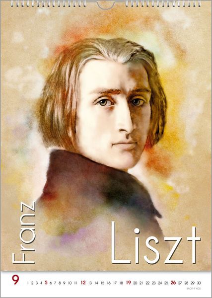 Produktbild: Komponisten-Kalender, ein Musik-Kalender 2027, DIN A3