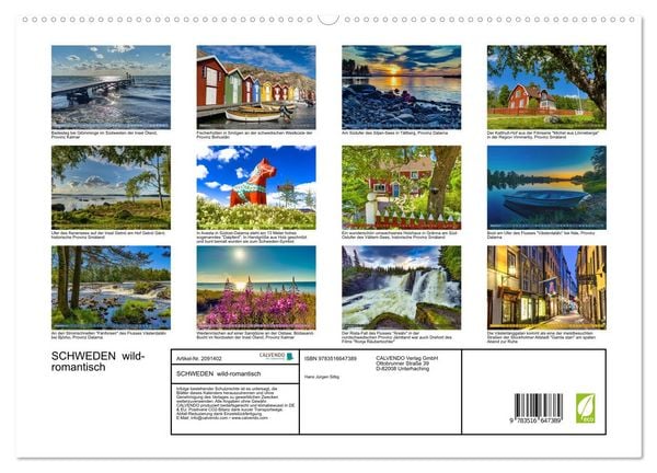 Produktbild: SCHWEDEN wild-romantisch (hochwertiger Premium Wandkalender 2026 DIN A2 quer), Kunstdruck in Hochglanz