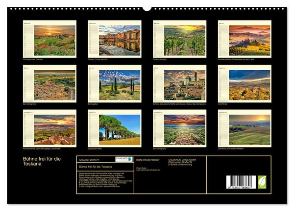 Produktbild: B&uuml;hne frei f&uuml;r die Toskana (hochwertiger Premium Wandkalender 2026 DIN A2 quer), Kunstdruck in Hochglanz