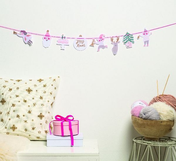 Produktbild: Girlande, Jolly Christmas, Pastell