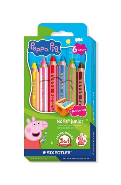 Produktbild: STAEDTLER Buntstift Noris junior Peppa Pig, 6er Set + Spitzer