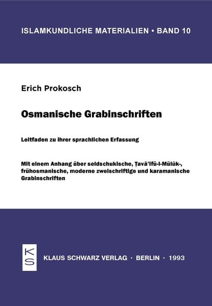 Osmanische Grabinschriften, Taschenbuch von Erich Prokosch, De Gruyter, 9783879972128
