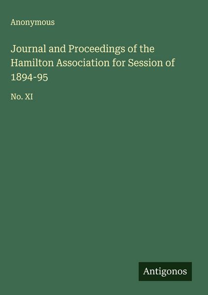 Produktbild: Journal and Proceedings of the Hamilton Association for Session of 1894-95
