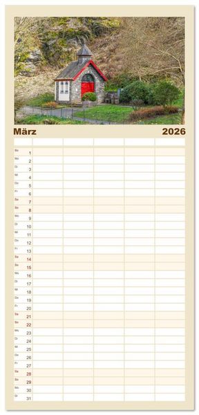 Produktbild: Familienplaner 2026 - Monschau Impressionen mit 5 Spalten (Wandkalender, 21 x 45 cm) CALVENDO