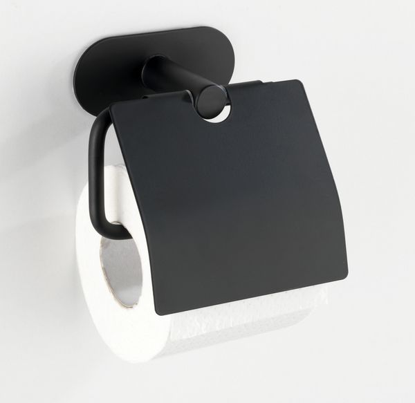 Produktbild: Turbo-Loc&reg; Toilettenpapierhalter mit Deckel Mod. Orea Black M., mit Deckel