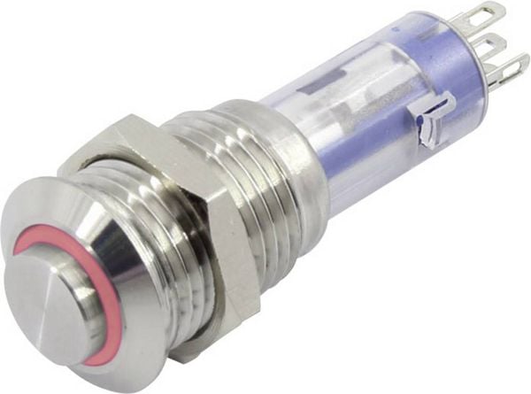 Produktbild: TRU COMPONENTS TC-6647572 LAS4GQH-11E/R/24V/S Drucktaster 48 V 2 A 1 x Aus/(Ein) tastend Rot 1 St.