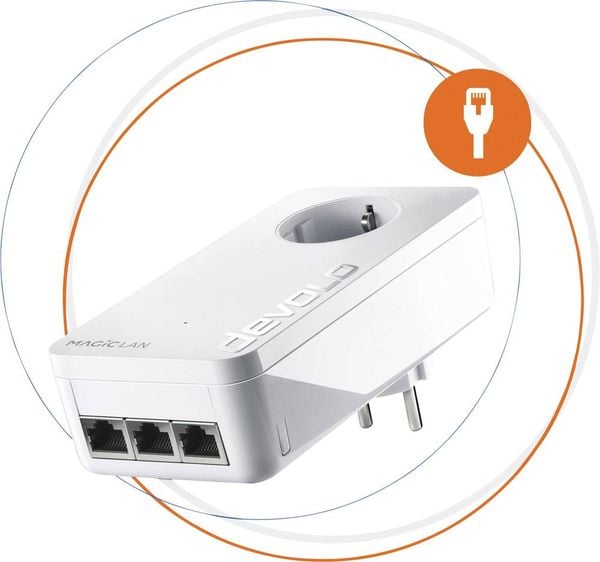 Devolo Magic 2 LAN triple Powerline Erweiterungsadapter 8502 DE, AT Powerline 2400MBit/s