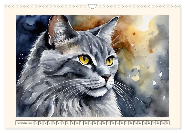 Produktbild: Samtpfoten im Portrait (Wandkalender 2026 DIN A3 quer), CALVENDO Monatskalender
