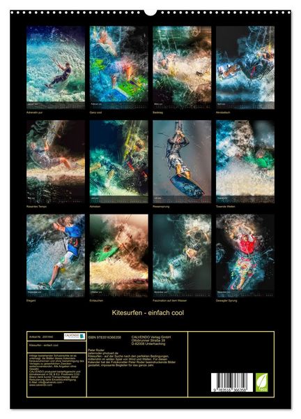 Produktbild: Kitesurfen - einfach cool (hochwertiger Premium Wandkalender 2026 DIN A2 hoch), Kunstdruck in Hochglanz
