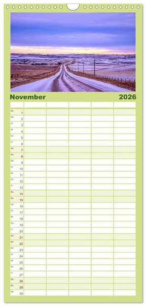 Produktbild: Familienplaner 2026 - Wyoming - Der Bundesstaat der gro&szlig;en Ebenen. mit 5 Spalten (Wandkalender, 21 x 45 cm) CALVENDO
