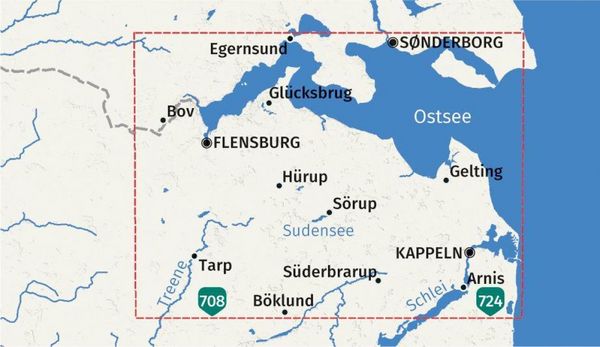 Produktbild: KOMPASS Wanderkarte 707 Flensburg / Flensborg - Kappeln, Mitte des Nordens 1:50.000