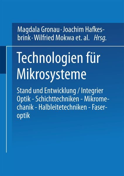 Produktbild: Technologien f&uuml;r Mikrosysteme