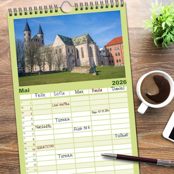 Produktbild: Familienplaner 2026 - Sachsen-Anhalt - Eine Sch&ouml;nheit in der Mitte Deutschlands mit 5 Spalten (Wandkalender, 21 x 45 cm) CALVENDO