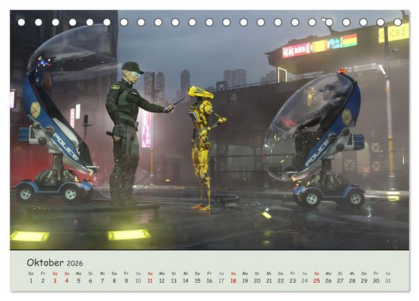 Produktbild: Science Fiction Cyberpunk (Tischkalender 2026 DIN A5 quer), CALVENDO Monatskalender