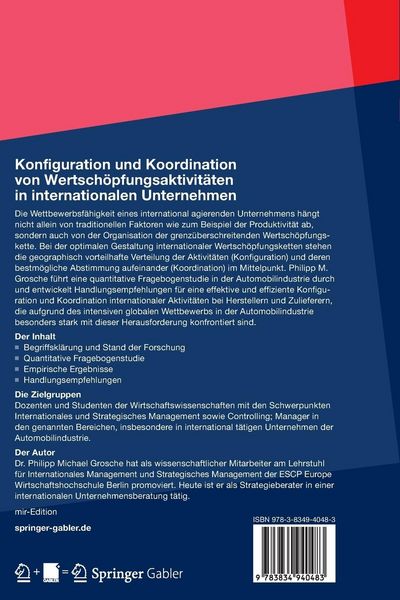 Produktbild: Konfiguration und Koordination von Wertsch&ouml;pfungsaktivit&auml;ten in internationalen Unternehmen