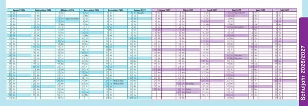 Produktbild: Der Wochen-Tischkalender f&uuml;r das Schuljahr 2026/2027