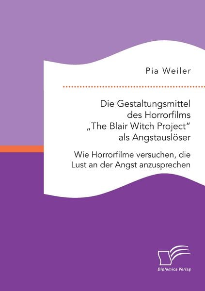 Produktbild: Die Gestaltungsmittel des Horrorfilms "The Blair Witch Project" als Angstausl&ouml;ser: Wie Horrorfilme versuchen, die Lust an der Angst anzusprechen