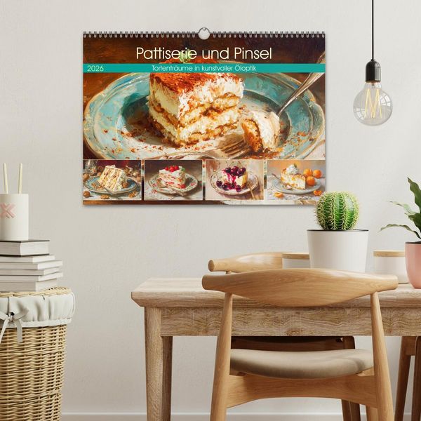 Produktbild: Pattiserie und Pinsel. Tortentr&auml;ume in kunstvoller &Ouml;loptik (Wandkalender 2026 DIN A3 quer), CALVENDO Monatskalender
