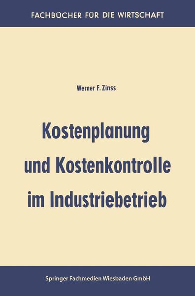 Produktbild: Kostenplanung und Kostenkontrolle im Industriebetrieb