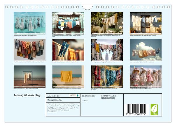 Produktbild: Montag ist Waschtag (Wandkalender 2026 DIN A4 quer), CALVENDO Monatskalender